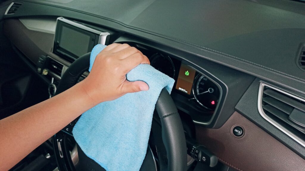 Cleaning Car Dashboard