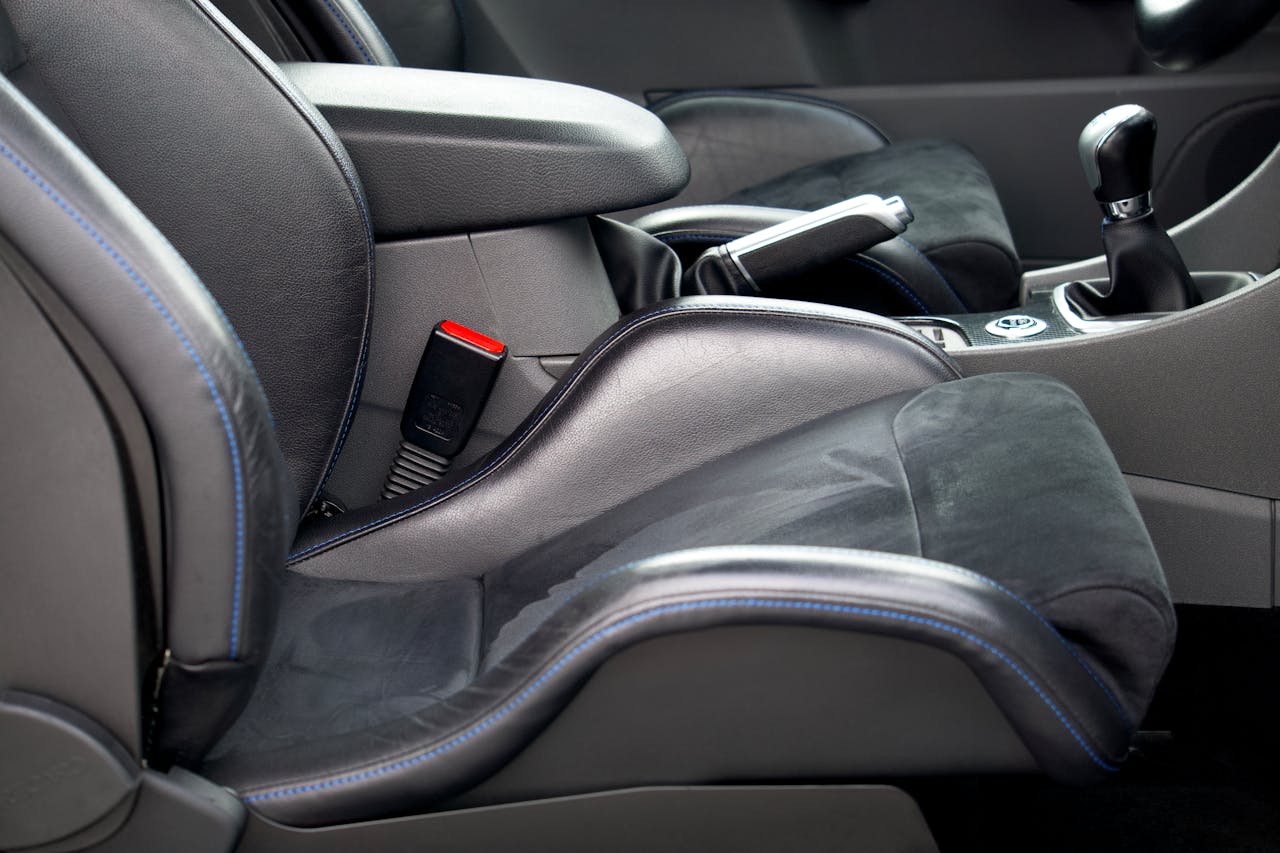 clean black car seats