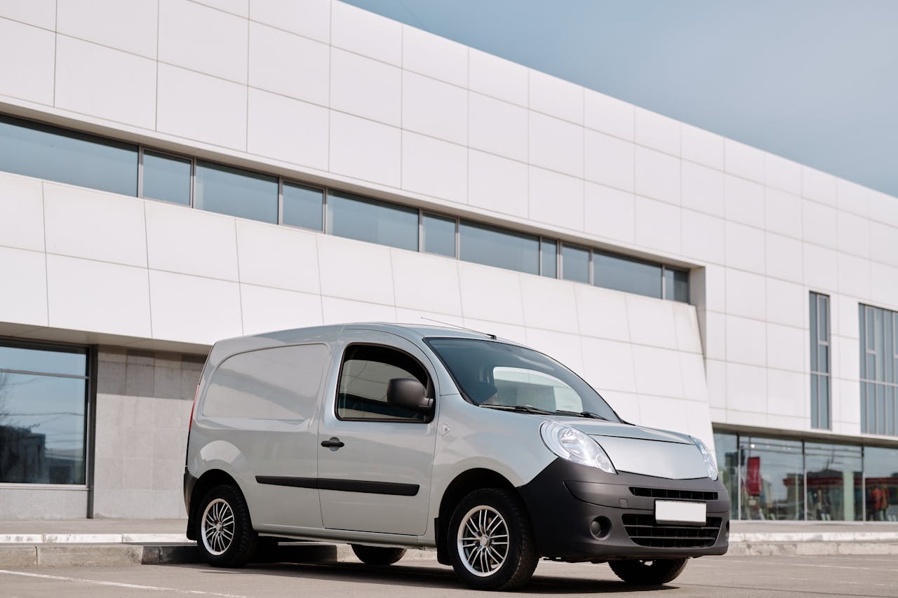 clean silver work van